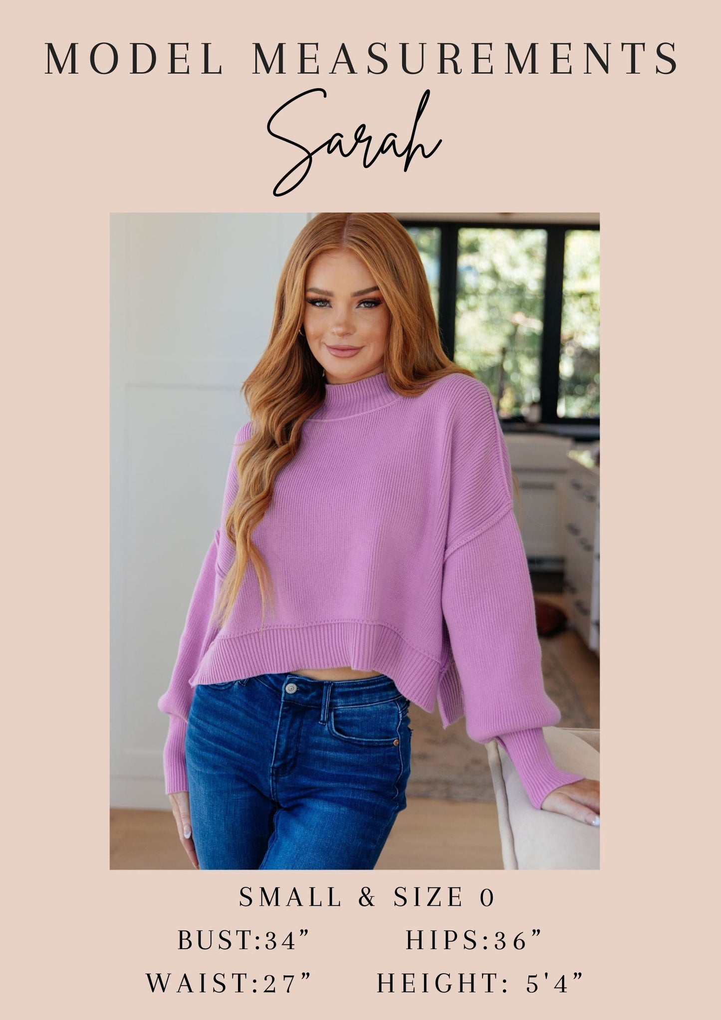 ONLINE EXCLUSIVE Mags Side Slit Cropped Sweater in Mauve