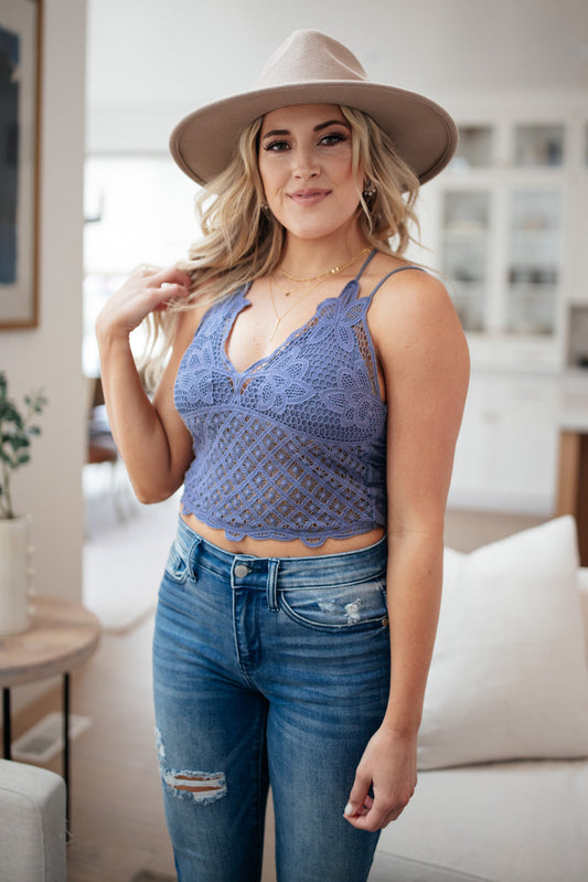 ONLINE EXCLUSIVE Wild And Free Crop Top in Dusty Blue