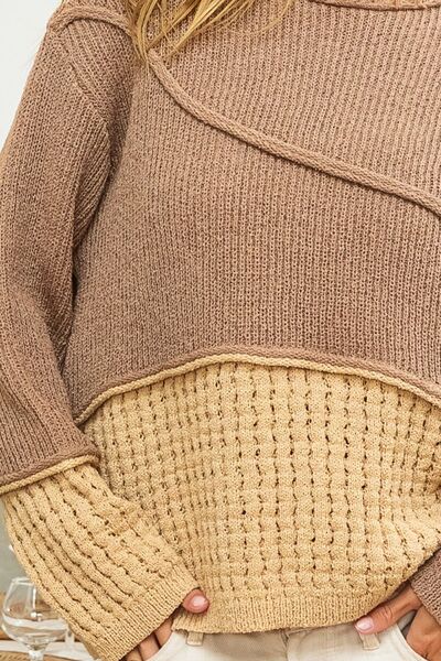 ONLINE EXCLUSIVE BiBi Texture Detail Contrast Drop Shoulder Sweater