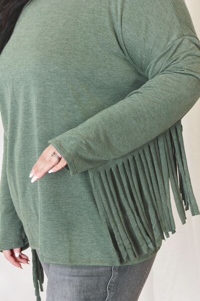 ONLINE EXCLUSIVE Celeste Fringe Detail Long Sleeve Top